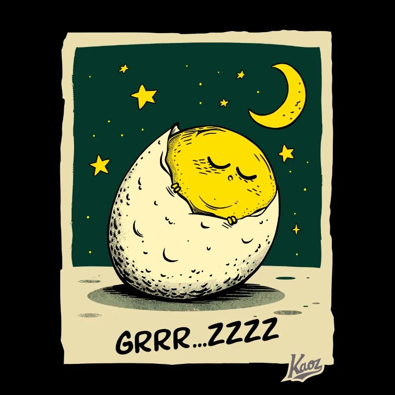 Sleeping Sweet Egg in the Shell Moon and Stars