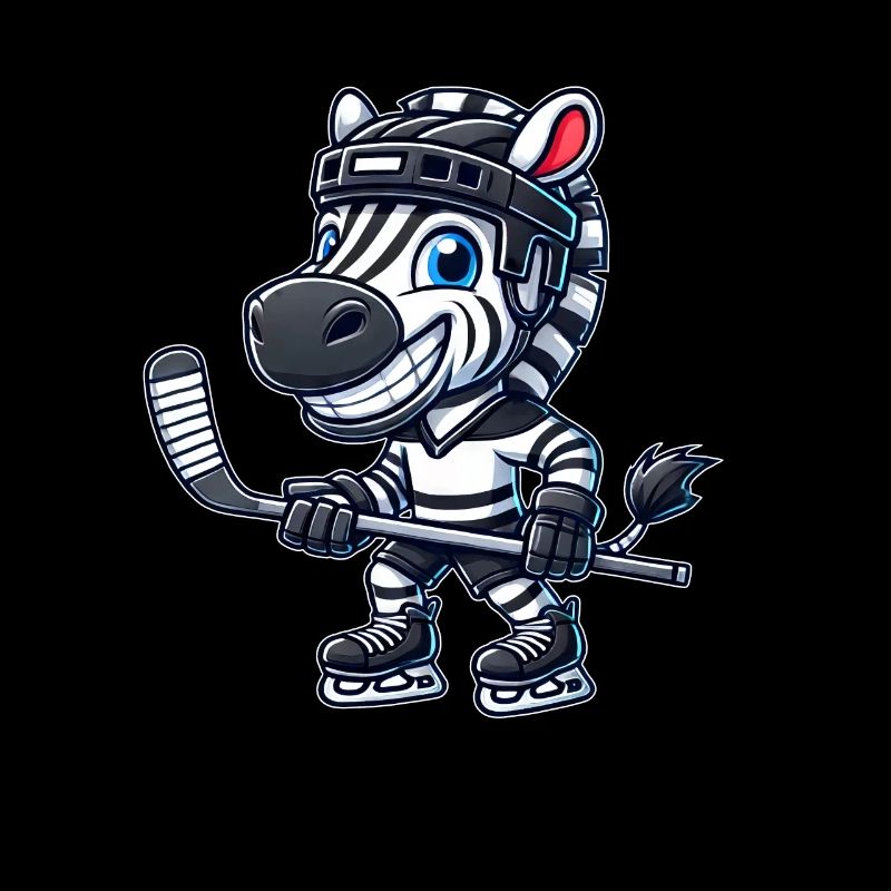Cooles Zebra Eishockey Eishockeyspieler