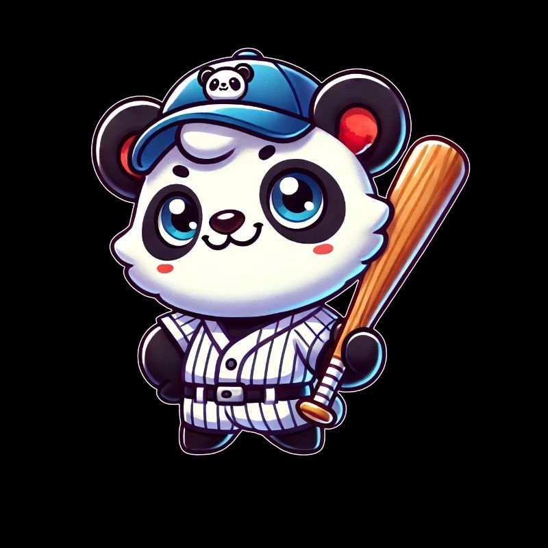 Drôle de panda jouant au baseball panda