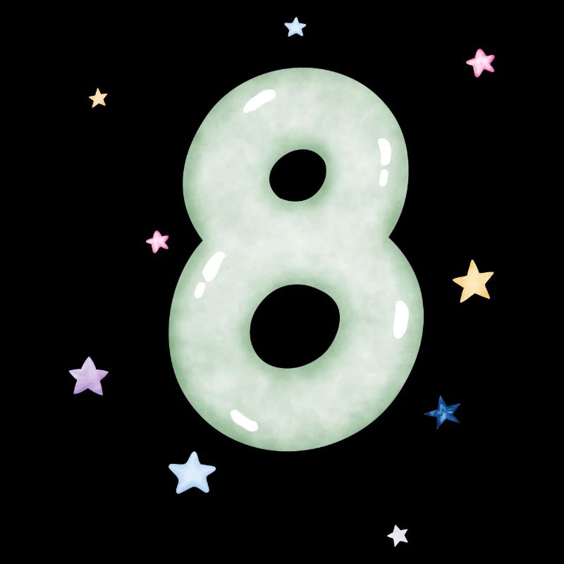 8. Geburtstag Aquarell Stern