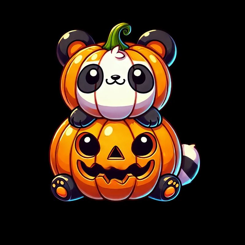 Mignon Halloween Panda Citrouille Costume Dessin animé