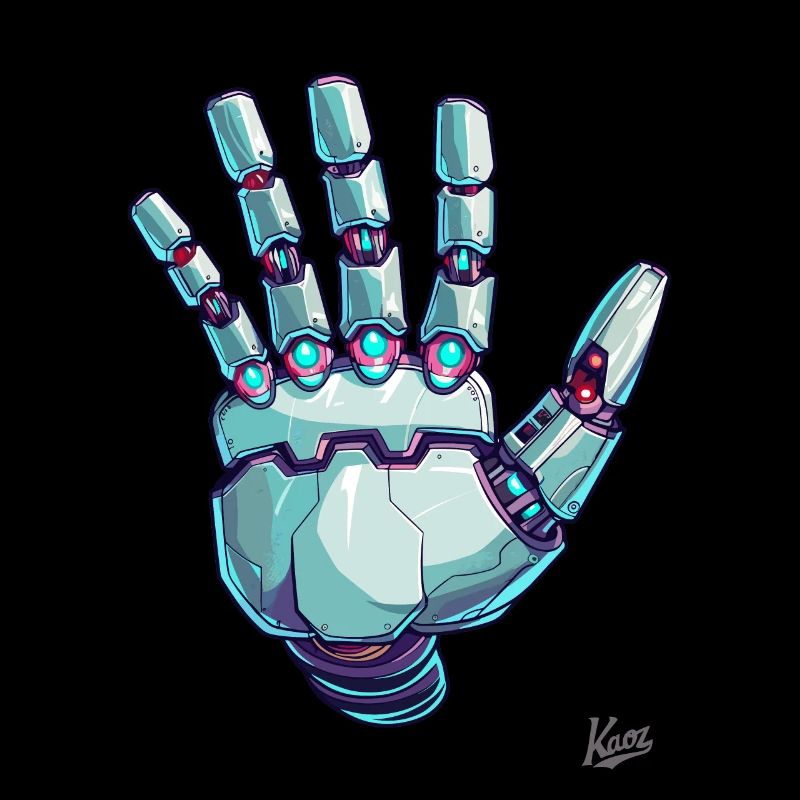 Main robotique avec lumières et câbles – Cyborg