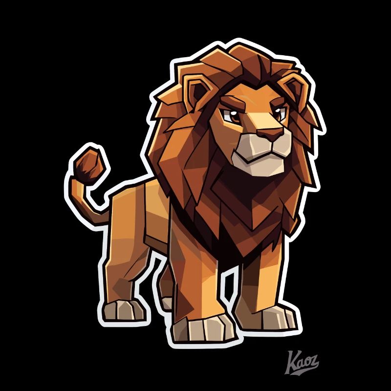 Starker Pixel-Löwe