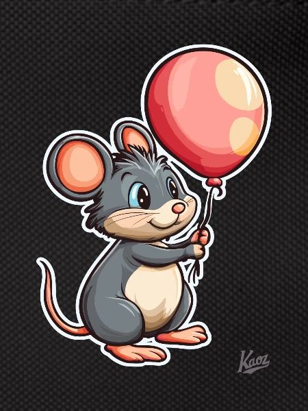 Cute Mouse with Balloon
