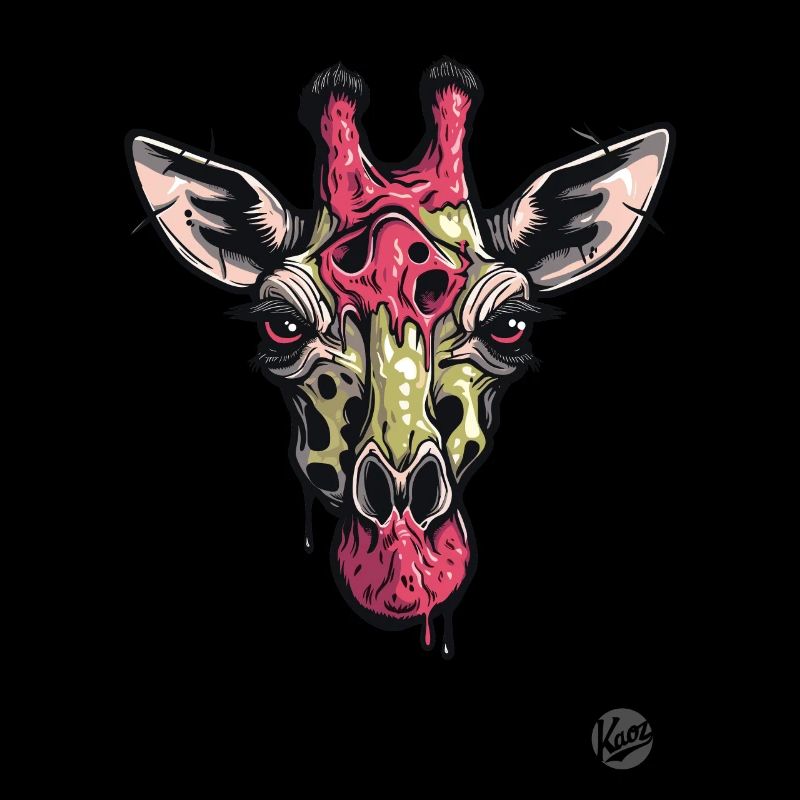 Girafe zombie colorée