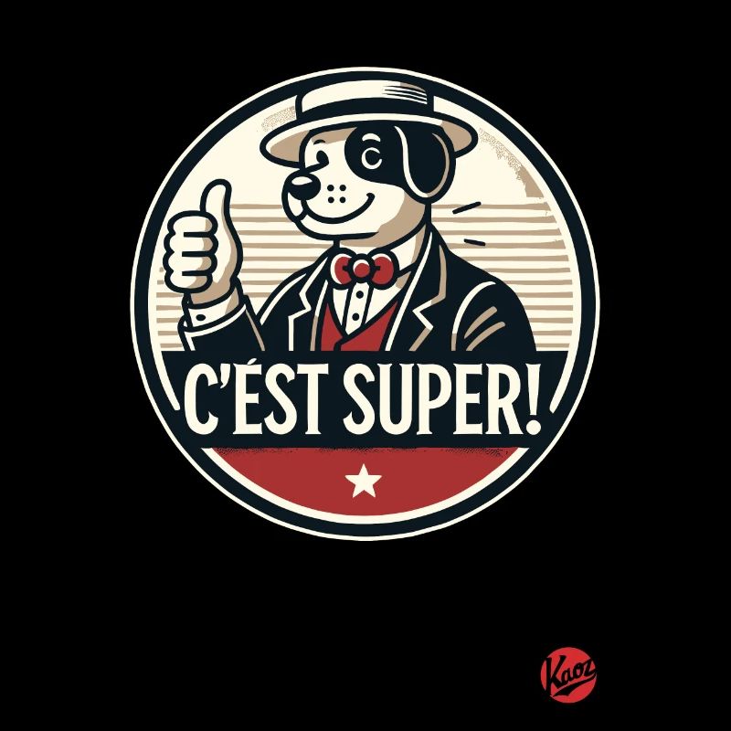 C’est super ! Chien de dessin animé rétro