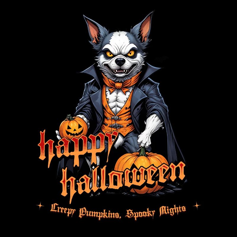 Halloween Dog with Pumpkin Vampire Costume
