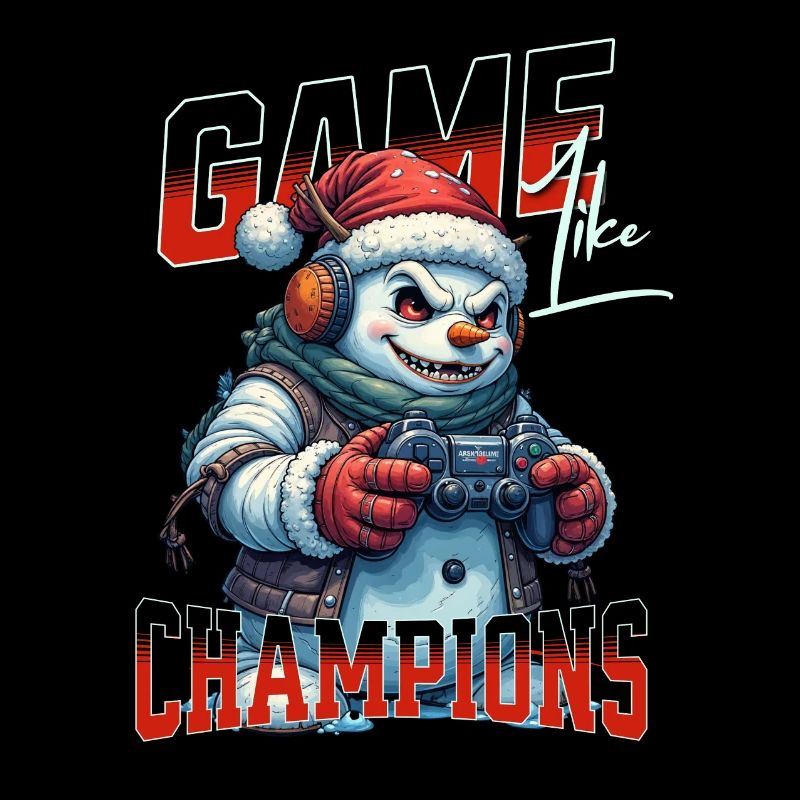 Game Like Champions Mit Totenkopf und Controller