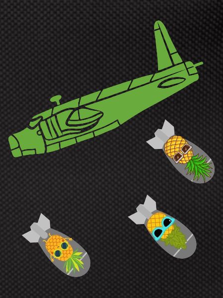 Green Pineapple Bomb Plane