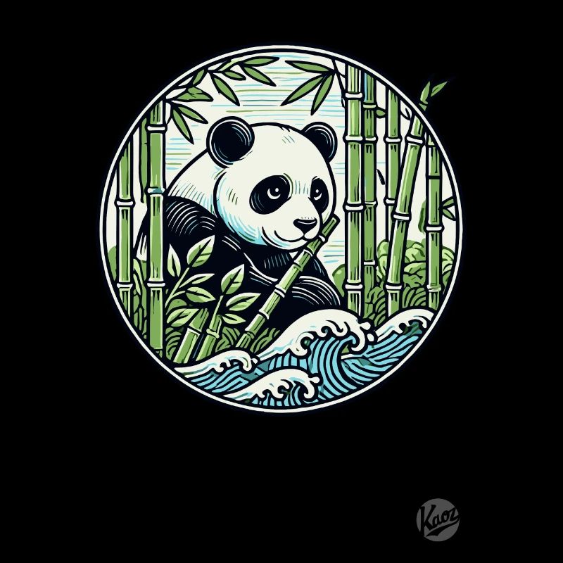Panda dans la forêt de bambous