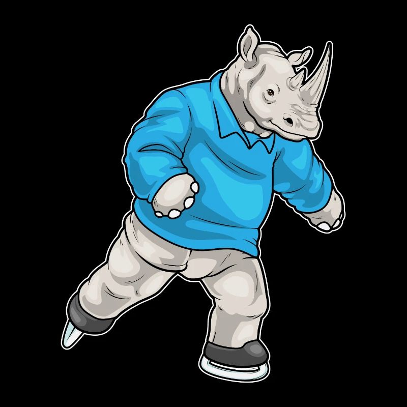 Nashorn Eislaufen Schlittschuhe