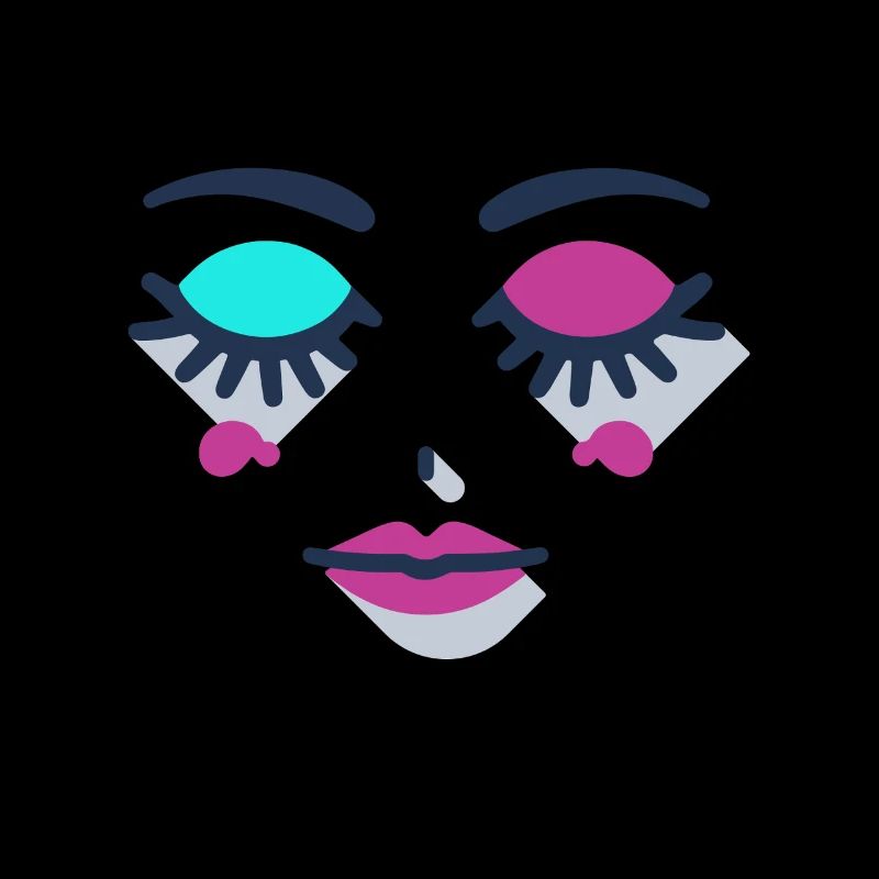 Yeux Dormants Visage Féminin Abstrait