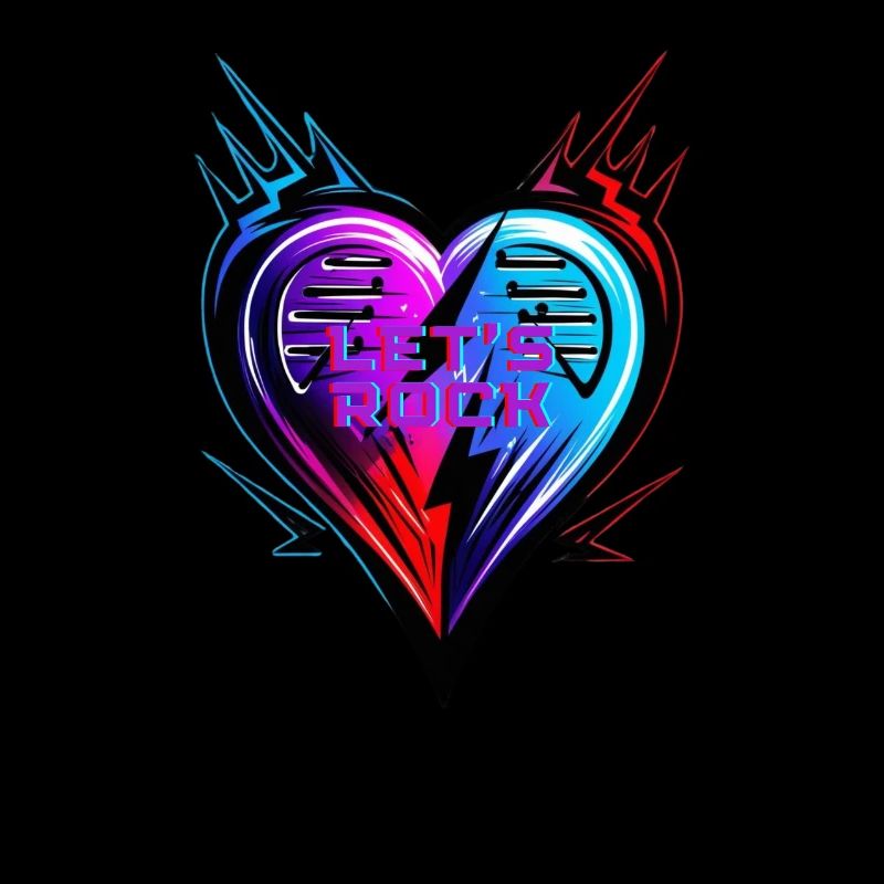 Coeur LETs ROCK - Saint-Valentin
