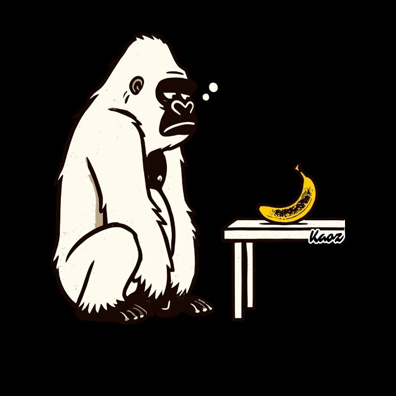 Bananen oder nicht? Gorilla mit Banane