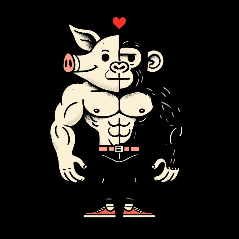 Muscle gorilla pig man
