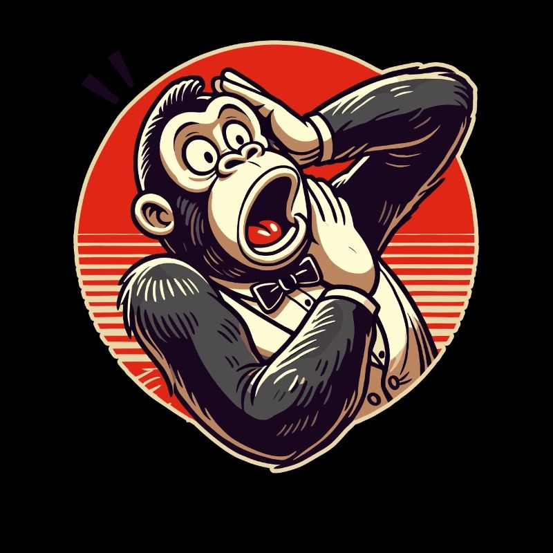 Surprised Retro Gentleman Gorilla