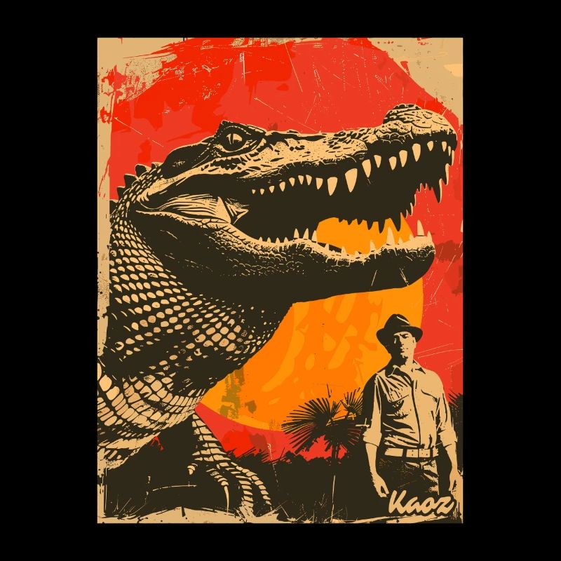 Retro Dinosaur Crocodile Adventure