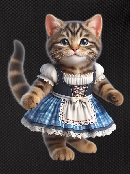Mignon petit chat en dirndl