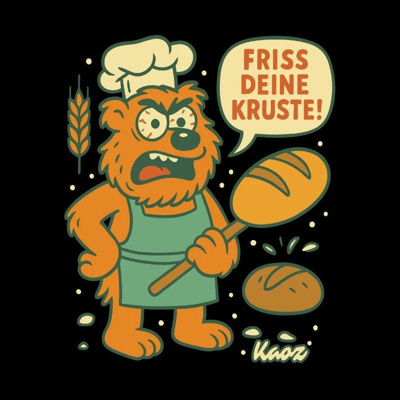 Angry Baker Bear: Eat your crust!