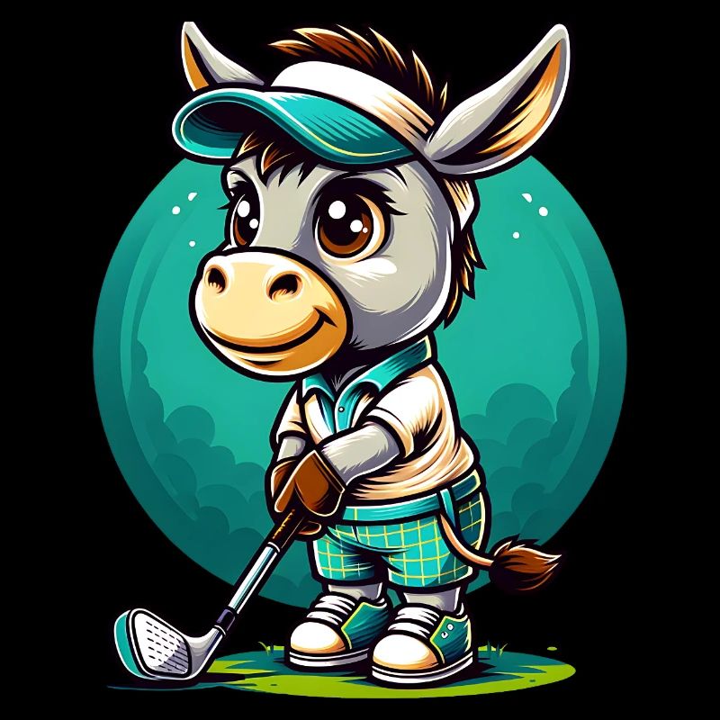 Golfspielender Esel Mit Schläger