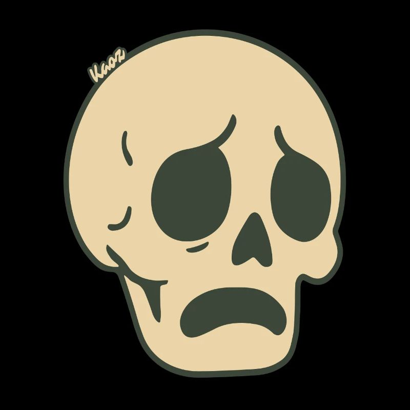 Triste crâne bande dessinée Sticker Design