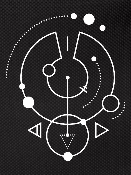 White geometric symbol