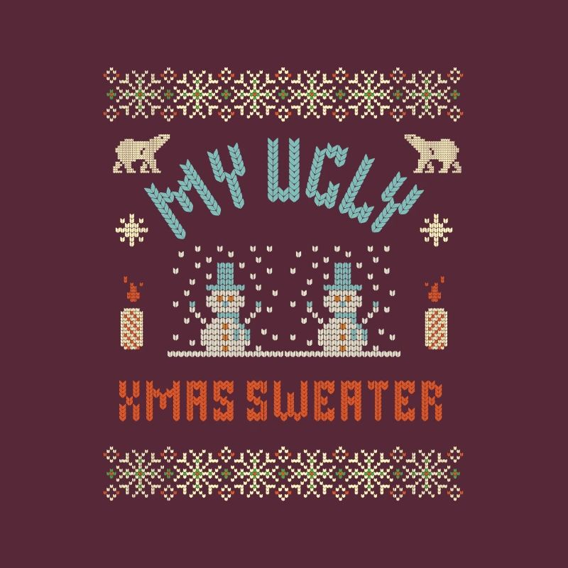 Mon pull de Noël moche – Décoration de Noël drôle en pixels