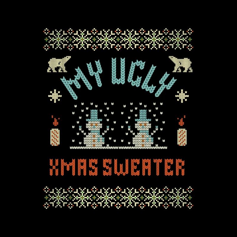 Mon pull de Noël moche – Décoration de Noël drôle en pixels