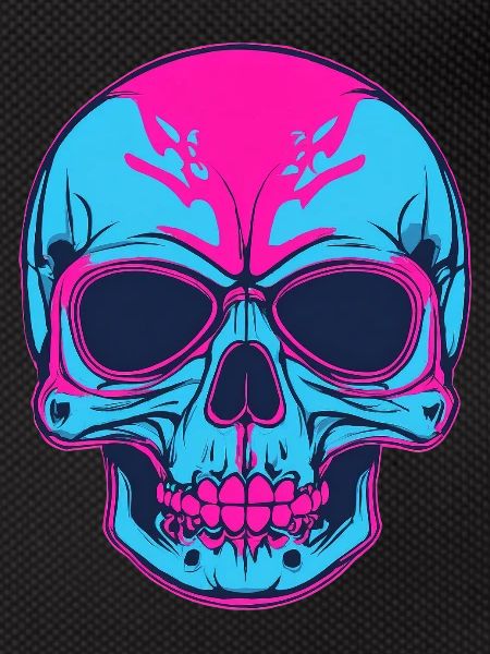 Neon Skull Pink Blue