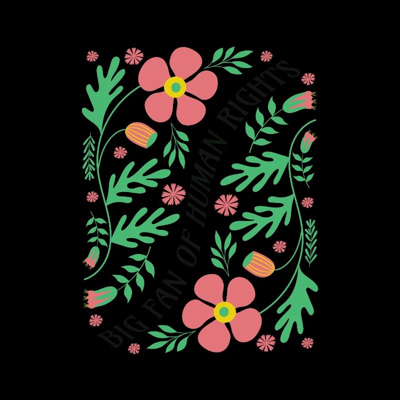 Blütenranke mit Menschrechte Statement