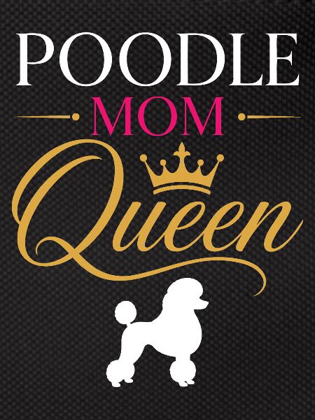 Poodle Mom Queen Crown Script