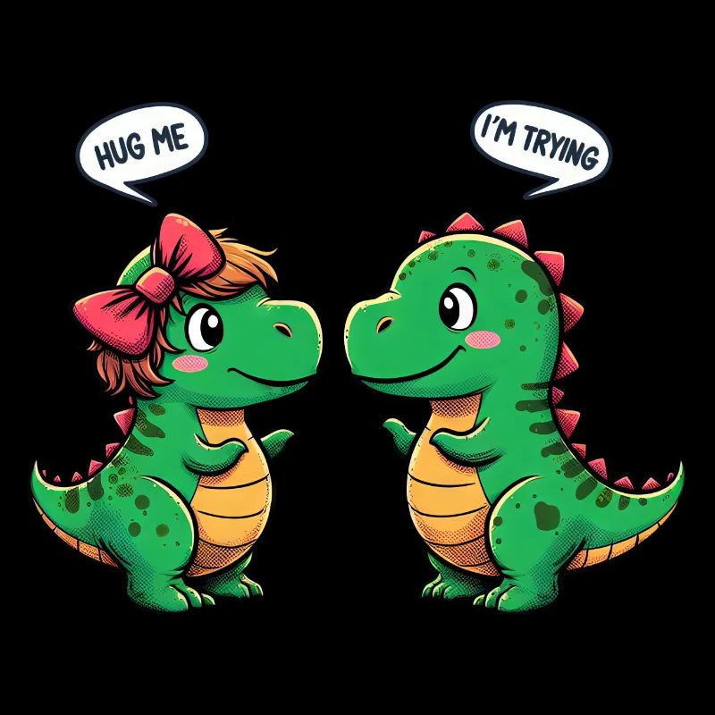 Dinosaur Trex Love In Love Short Arms