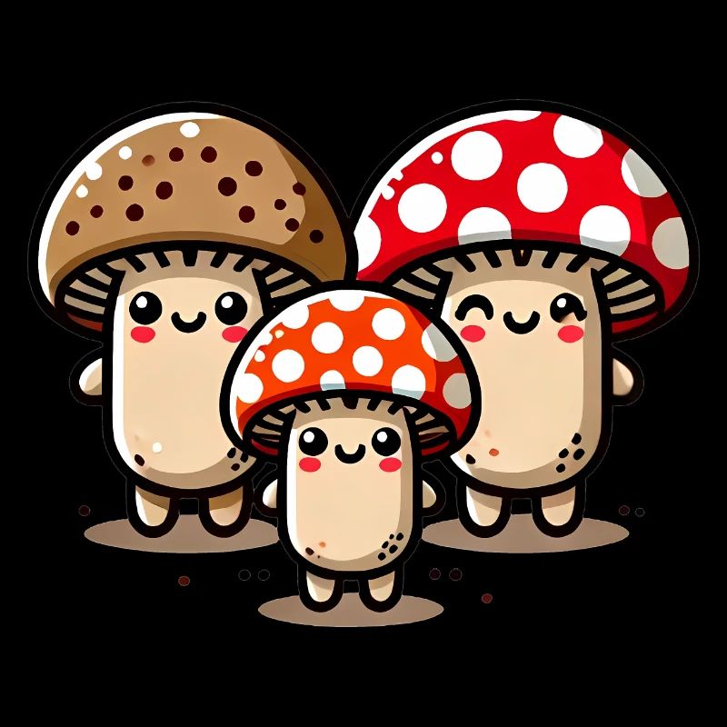 Drôle Mignon Champignon Dessin Animé
