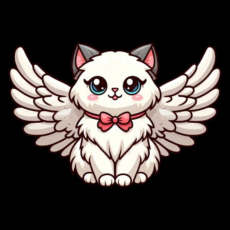 Cute ragdoll cat in cartoon style with