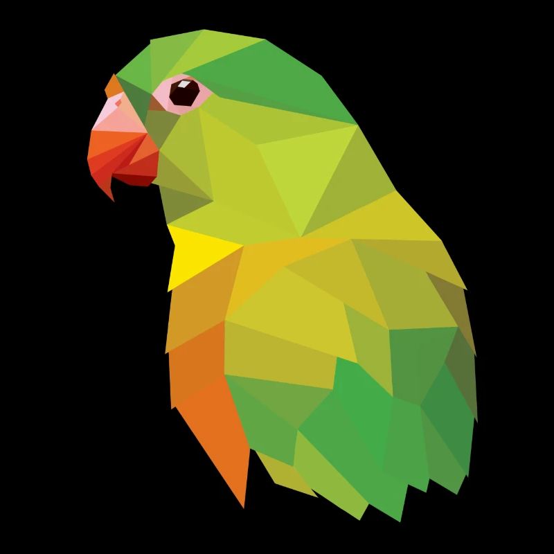 Parrot bird mosaic low poly