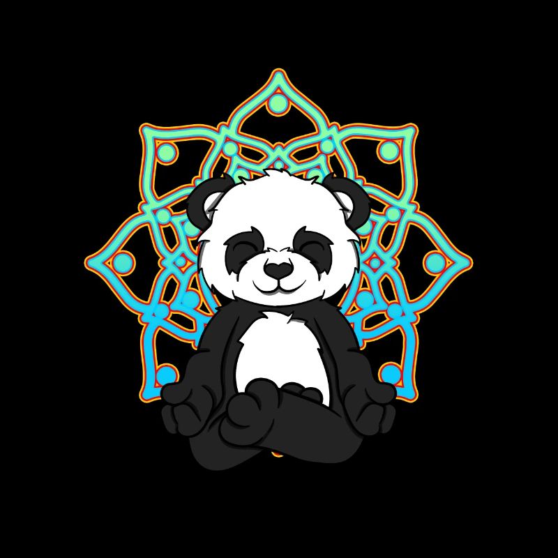 Ladies Giant Panda Bear Yoga,Mandala Panda Bear Makes
