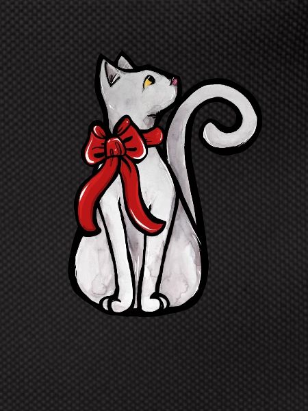 Chat de Noël blanc