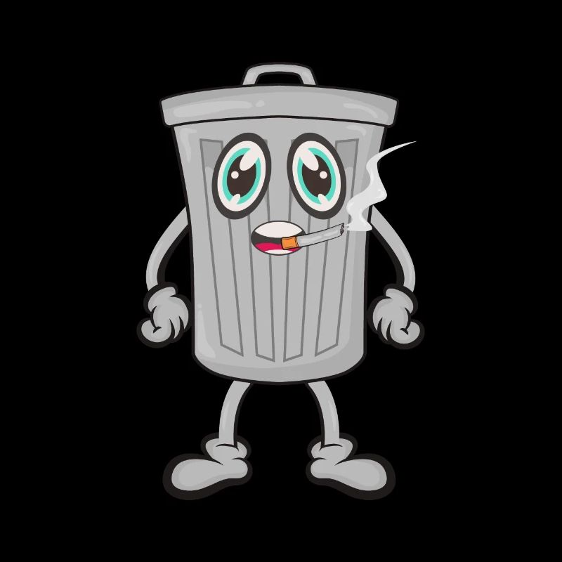 Mülleimer Zigarrette rauchen