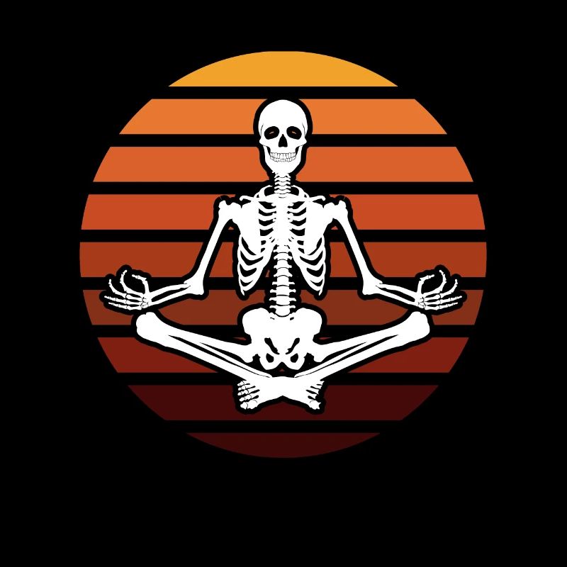 Yoga skeleton retro gift