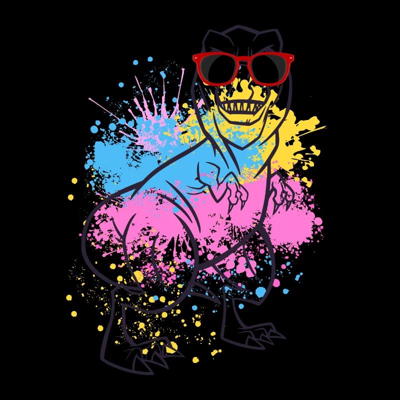 T-Rex Dinosaurier Dino Brille Bunt