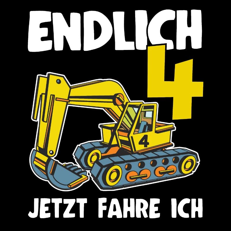 4th Birthday Excavator Gift Boy 4 Years Boys