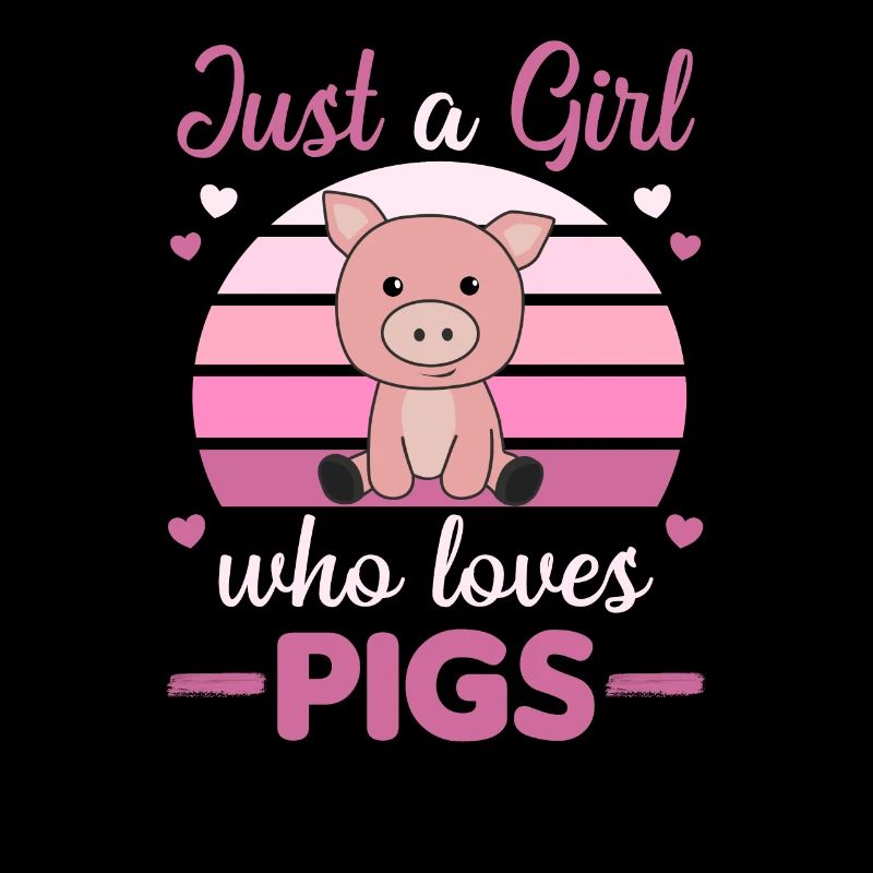 Nur ein Mädchen das Schweine liebt süßes Schwein