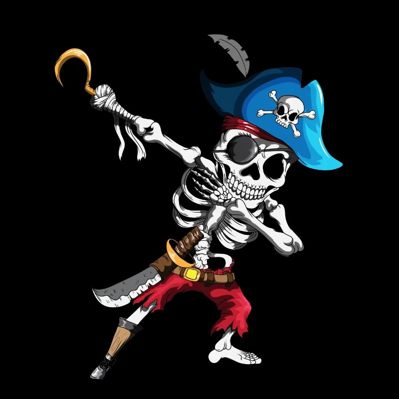 Dabbing Pirate Skeleton Eye patch Pirate Ship