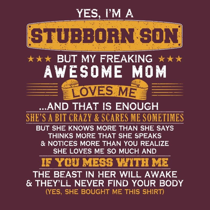 Ich bin ein hartnäckiger Sohn von Awesome Mom Funn