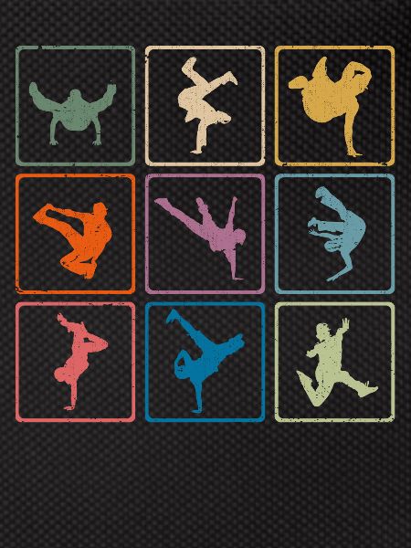 Retro break dancer Breatdancing