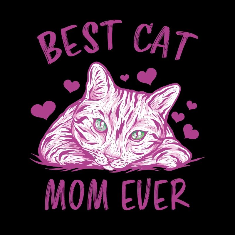 Best Cat Mom Ever Herz Katze Pink Mama Geschenk