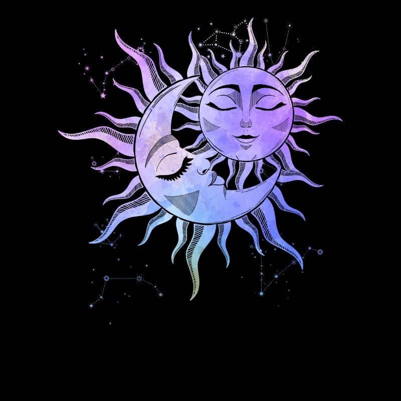 Sonne Mond Liebe okkulte Sterne magisches Symbol