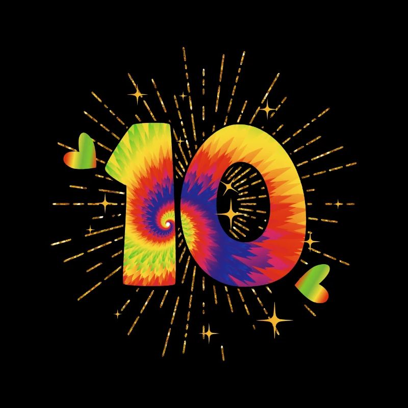Tie-dye fête du 10e anniversaire 10 ans