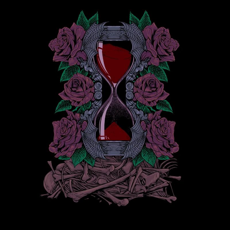 Bones and Roses - Gothic Hourglass