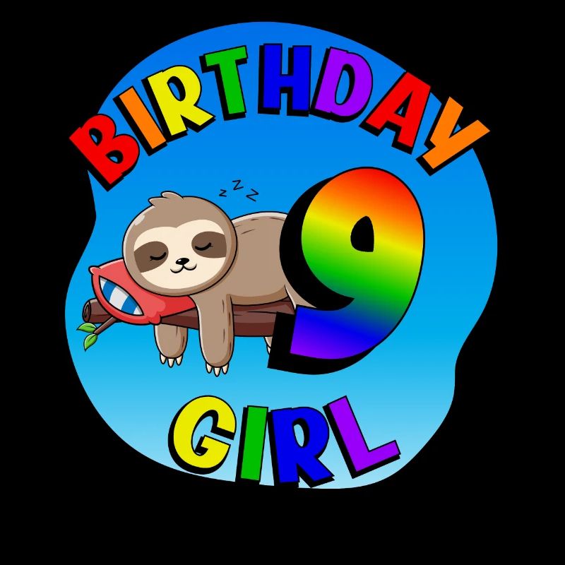 Geburtstag 9 Mädchen Süßes Baby Faultier